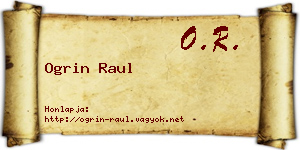 Ogrin Raul névjegykártya